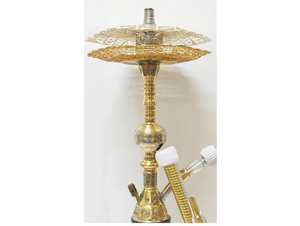 Cachimba de Latón Macizo Egipcio de Lujo con Acabado en Laca Plateada Real, Grabado a Mano Profundo, Edición Limitada, Tamaño Mini, Plata Real - Product Image 5