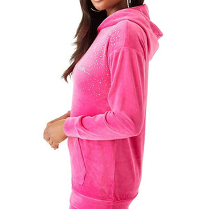 Sweat à capuche personnalisé à paillettes Bling pour streetwear et marques de mode Vente en gros Sweats à capuche en strass pour femmes - Product Image 6