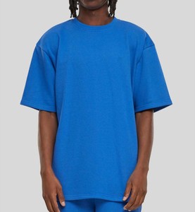 Men's Casual 100% Cotton French Terry Oversized Boxy T-shirts Customized Logo 3d Puff Printing <b>Drop</b> Shoulder Men's shirts - Product Image 1