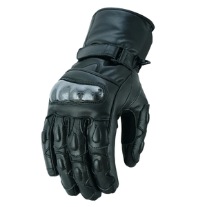 Gants en cuir véritable pour hommes pour l'hiver Gants en cuir de Thinsulate blindés noirs pour motos Vêtements de course automobile personnalisés - Product Image 2