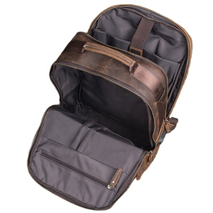 Sac à dos de voyage promotionnel pour homme, en cuir véritable tendance avec doublure en soie, motif paysage - Product Image 3