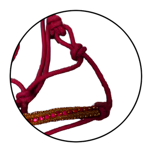 Halter de corde de cheval fabriqué à la main de qualité supérieure Durable confortable réglable pour un contrôle et un confort maximum - Product Image 5
