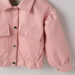 Nouveaux vêtements d'automne-hiver pour enfants vestes en cuir pour filles vestes pour filles vestes en cuir PU pour enfants vente en gros - Product Image 4