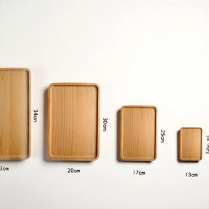 Plateau de service en bois moderne FT01, prix d'usine, vente en gros, formes et tailles personnalisées, plateau en bois naturel artisanal - Product Image 2