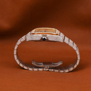 Montre personnalisée en Moissanite ronde avec cadran classique avec date et chiffres arabes pour homme Cadeau - Product Image 5