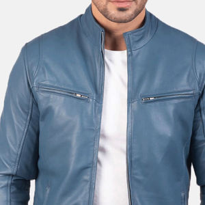Chaqueta de cuero con cuello levantado y cremallera, chaqueta informal de talla grande para hombre con bolsillos, chaqueta de invierno para adultos - Product Image 2