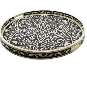 Bandeja para servir con incrustaciones de hueso de nuevo diseño, calidad superior con elegantes combinaciones de colores | Bandeja decorativa hecha a mano - Product Image 4