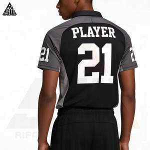 เสื้อฟุตบอลสั้นคุณภาพสูงแบบกำหนดเอง ดีไซน์ลายปะติดปะต่อ เสื้อฟุตบอลผู้ใหญ่ ปักชื่อได้ ระบายอากาศได้ดี โพลีเอสเตอร์ พิมพ์หมายเลขทีม - Product Image 2