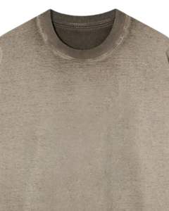 T-shirt unisexe en coton beige délavé surdimensionné, style vintage, délavé à l'acide, épaules tombantes, streetwear décontracté, haut unisexe, vêtements d'été - Product Image 4