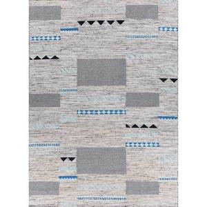 พรมลายเรขาคณิตสีเทาและสีดำแบบถักทอแบน ทำจากขนสัตว์และใยวิสโคส สำหรับตกแต่งบ้าน-Adwv-13057 - Product Image 1