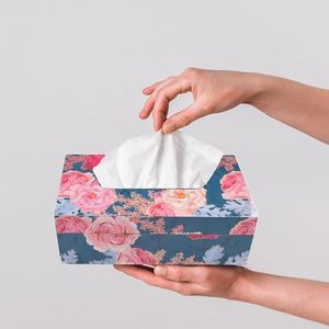 Designer Wooden <b>Printed</b> Tissue Box Affordable Home Decor Accessory <b>For</b> Bedroom And <b>Bathroom</b> Artistic Wooden Tissue Box - Product Image 1