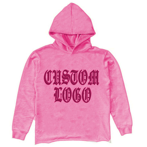 Sweat-shirt à capuche unisexe rose en coton molletonné avec logo personnalisé, idéal pour l'automne - Product Image 1