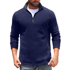 Suéter Ultra Suave de Corte Regular con Cierre de Cremallera de un Cuarto, Manga Larga, Cuello Alto, Estilo Pullover, Comodidad para el Hogar, Relajado, para Invierno - Product Image 1