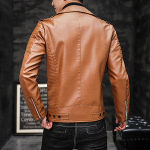 Chaqueta de negocios de cuero PU para hombre, chaqueta de cuero informal, ropa de alta gama, cárdigan de motocicleta con cremallera - Product Image 2