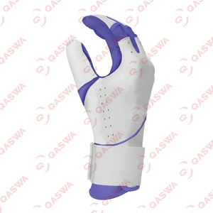 Guantes de bateo de béisbol antideslizantes profesionales personalizados con puño corto blanco y azul marino Guantes de protección de manos duraderos con agarre Superior - Product Image 6