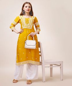 Fashionable Georgette Sequence Embroidery Beautiful Printed Top Bottom with Dupatta Wholesale Price - Product Image 2