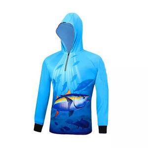 Sublimación personalizada para hombres Sudadera con capucha de pesca Protección solar Ropa de pesca Rendimiento Sudaderas con capucha de pesca al aire libre Ropa deportiva para la venta - Product Image 4
