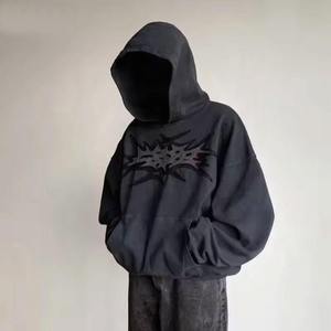 Personnalisable Hommes Poids Lourd Surdimensionné Distressed Hoodie Sun-Faded Acid Wash Pullover Vintage Print Made Fleece Terry - Product Image 3