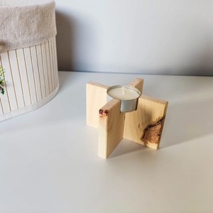 DECOR N UTILITY CRAFT Pine Wood <b>Tealight</b> <b>Holder</b> Handmade Rectangular Wooden Decoration for Home Christmas Use Solid Wood Crafted - Product Image 4
