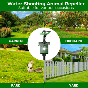 Repelente de animales al aire libre ecológico Sensor de movimiento PIR solar con rociador de agua de 360 ° para ahuyentar a las plagas - Product Image 6