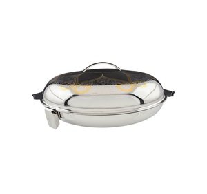 Réchaud en métal gravé arabe de créateur pour le service de nourriture de mariage et d'événement de restaurant - Product Image 1