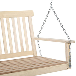 Porche balançoire extérieur patio balançoire chaise avec latte construction teck-Xym - Product Image 2