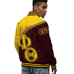 Iota Phi Theta Fraternity 1963 Brown Gold Varsity Jacket Letterman Jacket Greek Life Apparel Premium University Wear - Product Image 5