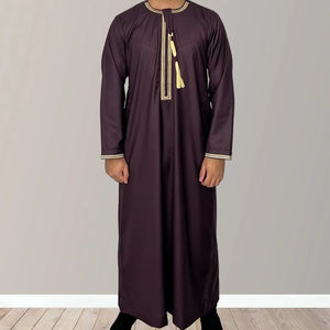 Vêtements islamiques pour hommes les plus vendus, thobe musulman, thobe arabe, vente en gros de jubbah, vêtements islamiques pour hommes, thobe personnalisé avec un nœud sur la poitrine - Product Image 3