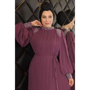 ชุดราตรีเดรสยาวไซส์ XL ผ้าชีฟองประดับระบายและคริสตัล สำหรับงานเลี้ยงอย่างเป็นทางการ ไซส์ XL - Product Image 2