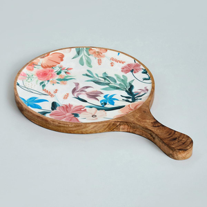 ถาดพิซซ่าไม้ยั่งยืนเป็นมิตรกับสิ่งแวดล้อมดีไซน์พิมพ์ลายปรับแต่งได้สำหรับบ้านร้านอาหารตั้งแคมป์เคลือบสี - Product Image 5