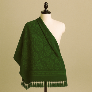 Chal MyEthnix de Primera Calidad, Lana Pura Beige, Rectangular Largo, con Diseño de Lunares, Reversible, Ligero, Duradero y Transpirable para Mujer - Product Image 1