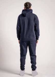 High Quality <b>Navy</b> Blue Hoodie Sets with Full Sleeves and Sweatpants Gym Wear Cotton Fleece Tracksuits Kangaro Pocket Breathable - Product Image 6