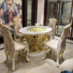 Juego de Comedor de Lujo de Mediados de Siglo, Moderno, Ecológico y Duradero, Tallado a Mano en Madera de Teca Maciza, 4 Sillas, Entrada, Hogar, Apartamento, Hotel - Product Image 1