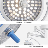 Lampe chirurgicale LED ultra-mince à double tête CHLED700/500, coque en alliage d'aluminium, 160000 Lux, lumière OT pour lit d'hôpital et chirurgie