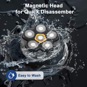 Afeitadora Eléctrica con Pantalla LED, Afeitadora para Cabeza Calva, Uso en Seco/Húmedo, Resistente al Agua IPX7, Afeitadora Rotatoria de Triple Cuchilla, Reemplazable, para Uso Corporal, Lavable - Product Image 5