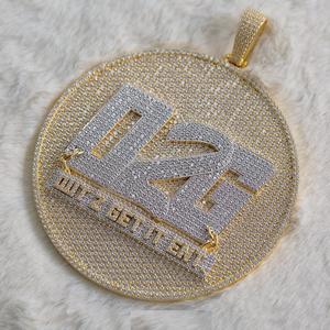 Pendentif lettre glacé, pendentif personnalisé VVS Moissanite, breloque en argent 925, bijoux hip hop glacés pour lui/elle, testeur de passe - Product Image 1