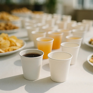 Venta al por mayor personalizable 7oz taza de papel de café desechable con tapa ecológica y portador para bebidas calientes - Product Image 2