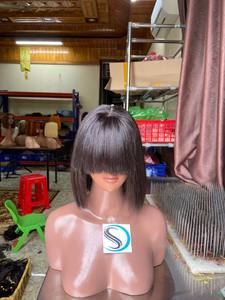 Bone Straight Short Bob <b>Wig</b> With Bangs Vietnamese Remy Hair 100% Human Hair for Black Women <b>Cheap</b> Fringe <b>Wigs</b> Raw Human Hair - Product Image 6