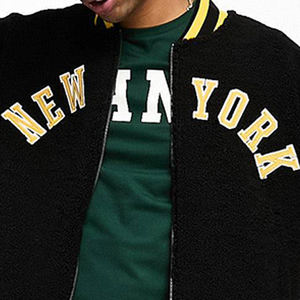 Blouson bombardier à manches en cuir et laine pour hommes veste Letterman d'hiver pour hommes vente en gros de bonne qualité personnalisé - Product Image 5