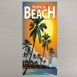 Serviette de plage en coton 350 GSM personnalisable, imprimée numériquement, style floral tropical, pour la salle de sport, la piscine, les voyages en été - Product Image 6