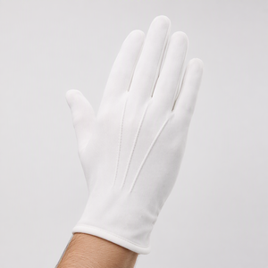 Guantes de Vestir de Algodón para Ceremonias, con Puño Elástico y Cierre de 3 Puntos, Blancos y Negros, para Ocasiones Formales y Uniformes - Product Image 4