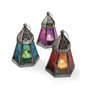 New Decorative Hanging <b>Moroccan</b> <b>Lanterns</b> Home & Garden Decor Black Nickel Designer Colored Glass Mini <b>Lanterns</b> - Product Image 1