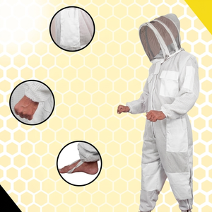 Combinaison de travail blanche pour apiculteur avec voile en maille, écologique, légère, en polyester, ensemble de gants isolants de protection, OEM Apiculture - Product Image 4