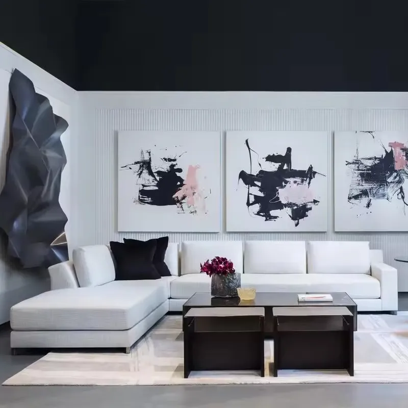 Sofá de luxo moderno de alta qualidade, canto doméstico, sofá em forma de U para várias pessoas, personalizado