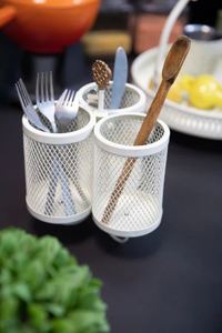 Top Sale White Powder Coated Metal Cutlery Holder For <b>Kitchen</b> Utensils 3 Tier In Cheap Price - Product Image 5