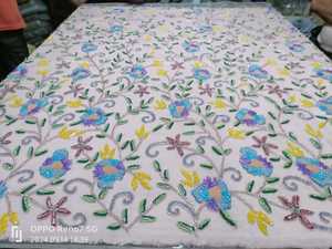 Tissu en maille tricotée à la main, style croisé, brodé de perles, écologique, de luxe, 3D - Product Image 4