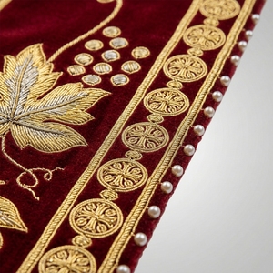 Étole liturgique en velours marron avec broderie en fils d'or pour clergé orthodoxe, étole de prêtre, épi-trachèle, vente en gros - Product Image 4