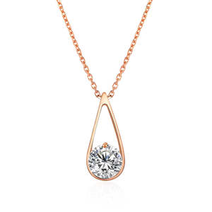 Collar con Colgante de Plata de Ley con Piedra de Moissanita de 1.00 Quilates, Color D, Claridad VVS1, Forma de Lágrima, Joyería Fina para Mujer, Moderno, para Aniversario - Product Image 3