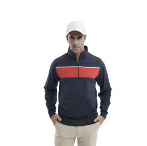 Pull-over personnalisé de golf léger à fermeture éclair quart tissu doux design élégant vêtements de sport décontractés pour hommes - Product Image 2