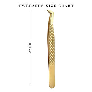 Pinzas de Acero Inoxidable en Forma de L para Extensiones de Pestañas Mega Volumen, Color Dorado, Herramienta de Precisión Curvada a Precio Competitivo - Product Image 2